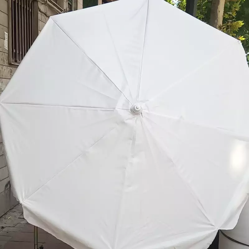 چتر سایبان ضد آب سفید یک رو پی وی سی قطر 2 متری با پایه آهنی رن کپی